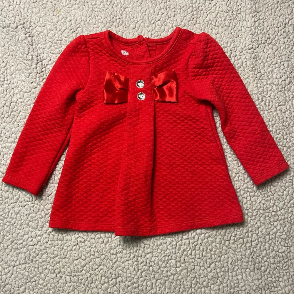 Toddler girl 3T red quilted sweater